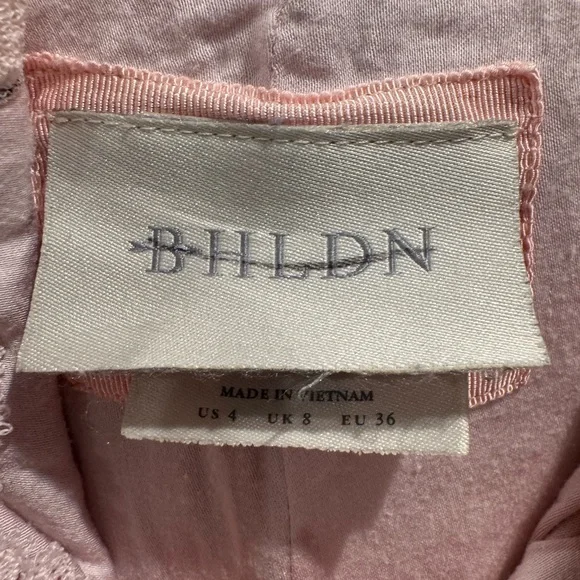 BHLDN pink floral Elora Sleeveless V-Neck Ruffle Lace Maxi Dress - Picture 6 of 10